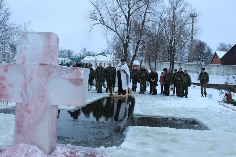 К православному празднику Крещения Господня пинские пограничники,соблюдая все каноны, подготовили свою купель