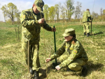 Военнослужащие пограничной комендатуры «Речица» приняли активное участие в акции по озеленению в парке «Нижне-Теребежовский».